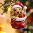 thumbnail image 4 of Christmas Gift Dog Acrylic Hanging Plaque - Cute Dog Themed Acrylic Ornament for Christmas Tree Home Door Decor, Festive Gift Plaque for Dog Lovers Family Friends, Durable Acrylic Dog Decor, 3in, B, 4 of 6