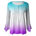 thumbnail image 4 of Mode Femme Dégradé - Boutonné Mi-Manches Ample Demi-Chemise Cardigan Chemise, 4 of 5