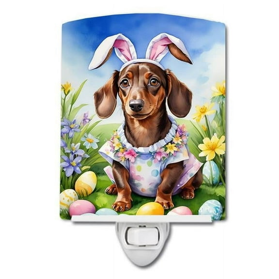 6 x 4 in. Dachshund Easter Egg Hunt Ceramic Night Light