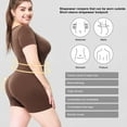 thumbnail image 3 of Eternatastic Women's Shapewear Bodysuit Tummy Control Body Shaper Round Neck Tank Tops Short Sleeve Butt Lifter, 3 of 7