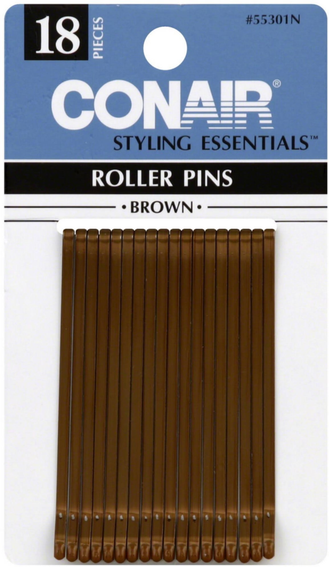 Conair Styling Essentials Roller Pins, Brown 18 ea (Pack of 6)