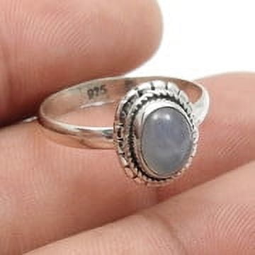 Women Gift Chalcedony Gemstone 925 Sterling Silver Cocktail Ring Jewelry
