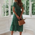 thumbnail image 5 of Vestidos Vintage Vintage Print Puff Sleeve summer Beach sweet dresses Casual Square collar floral maxi long dress 2023 festa, 5 of 6