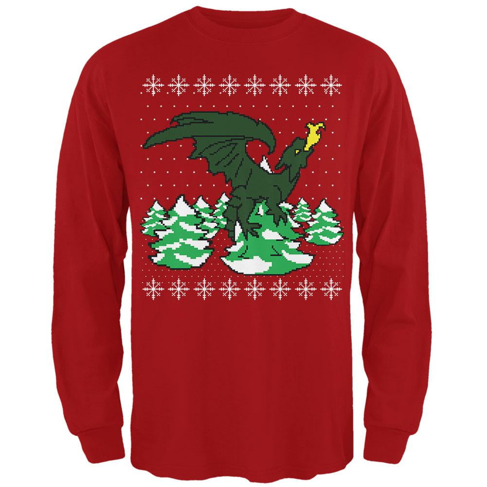 Pot Tree Christmas T-Shirt //Ugly Christmas Sweater Tee L//S,Men/'s Long Sleeve Tee