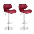 thumbnail image 1 of Bronte Living Leatherette Bar Stool 24" to 30" Adjustable Height 360 Swivel High Backrest, Base with Hard Floor Protection Plastic - Series Claudia - Set of 2, 1 of 9