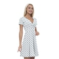 thumbnail image 1 of Women’s A Line Ships Wheel Summer Dress, Retro Triangle Arrangement, Cross Wrap V Neck, 6 Sizes, by Ambesonne, 1 of 2
