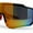 Black Red Orange Mirror, variant on Mens Oversize Trendy Futuristic Wrap Half Rim Sport Plastic Sunglasses Blue Mirror
