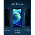 thumbnail image 2 of Lockable iPhone 12 Anti-Peeping Case with Camera Lens Protector Privacy Screen Protector Strap Hole Aluminum Alloy Metal Bumper Case Double Lock Glass Case Cover (iPhone12, Black) Black iPhone12, 2 of 7