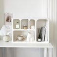 thumbnail image 5 of Wall Mounted Storage Cabinet, Floating Wall Shelf with 5 Compartments Open Storage Rack Freestanding  Organizer White for Kitchen Study Room Living Room Bathroom, 5 of 9