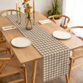 thumbnail image 4 of Brown Plaid Table Runner Gingham Checked Minimalist Modern Tablerunners 13 x 90 Inch, Table Decorations Tabletop Scarf for Summer Gathering Holiday Farmhouse Kitchen Dining Decor, 4 of 8