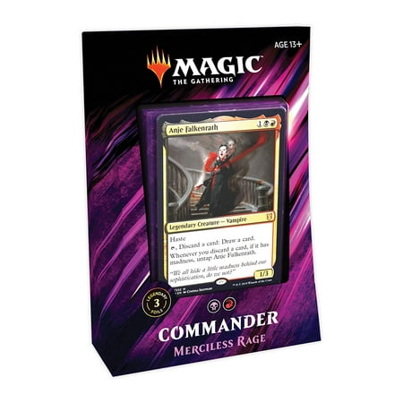 Magic: The Gathering Commander 2019 Merciless Rage Deck | 100-Card Ready-to-Play Deck | 3 Foil Commanders | Factory