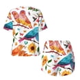 thumbnail image 5 of Lsque Flowers Birds And Butterflies Women's Short-Sleeved Pajama Set - 2 Piece Soft and Lightweight Sleepwear Set-Medium, 5 of 9
