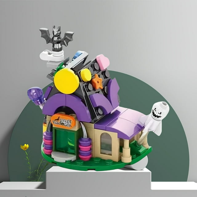 Halloween Candy House Building Blocks Set - Educational Puzzle Toy for Kids 6-8 Years - Creative Plastic Construction Kit - Birthday and Halloween Gift