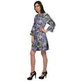 thumbnail image 3 of Moomaya Short Robe For Women Plus Size Printed Cotton Robe Lightweight Nightwear, 3 of 6