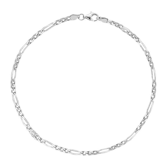 Ritastephens Italian Figaro Link Chain Bracelet 1.8mm sterling Silver 925 Dainty 7 inches long