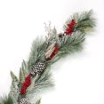 thumbnail image 2 of Holiday Time PL 8ft Plastic Snow Red Berry Wreath Home Decor, 2 of 5