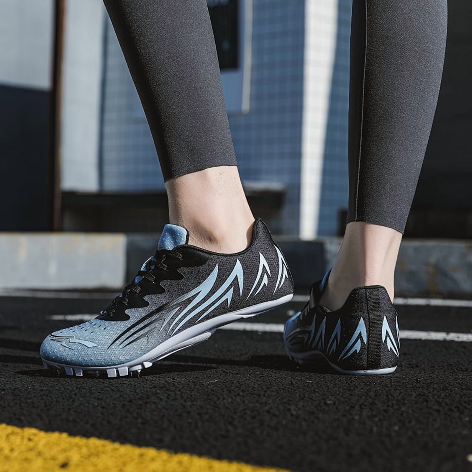 Mens Womens Track and Field Shoes Sprint Sport Sneakers Mesh Breathable Professional Running Nail Spikes Shoes