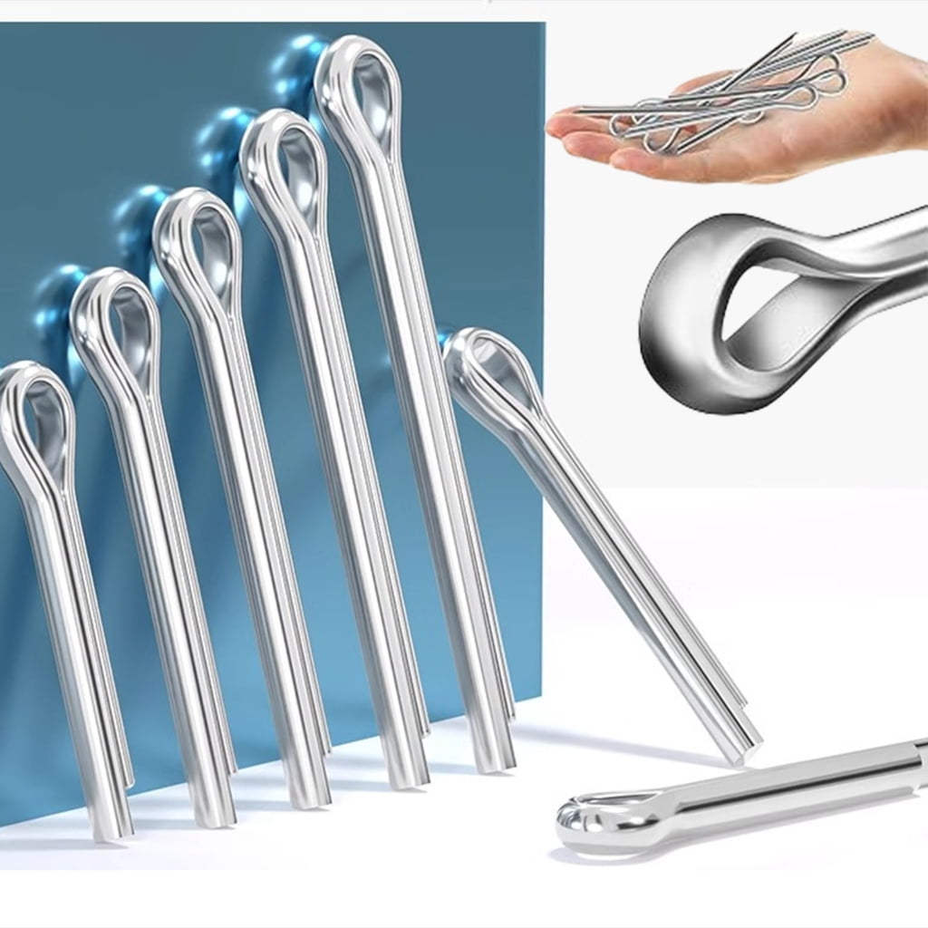 TIERPOP 410Pcs Cotter Pin Assortment kits 6 Size Split Pin Fastener Hitches Pin Heavy Duty Hardware Pin for Trailer Locking