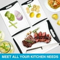 thumbnail image 6 of Cutting Boards for Kitchen, Plastic Cutting Board Set of 3, Dishwasher Safe Cutting Boards w/Juice Grooves for Meat, Veggies, Easy Grip Handle, Serveware Accessories, 6 of 8
