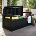 thumbnail image 2 of Homall 80 Gallon Plastic Storage Bench Made Of Durable Weatherproof Resin And Deck-Box Organized Storage Compartment For Outdoor Patios And Lawns,Black, 2 of 7