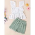 Fullvigor Baby Girls 2 Pcs Outfits Lace Hollow Fly Sleeve Peplum Tank