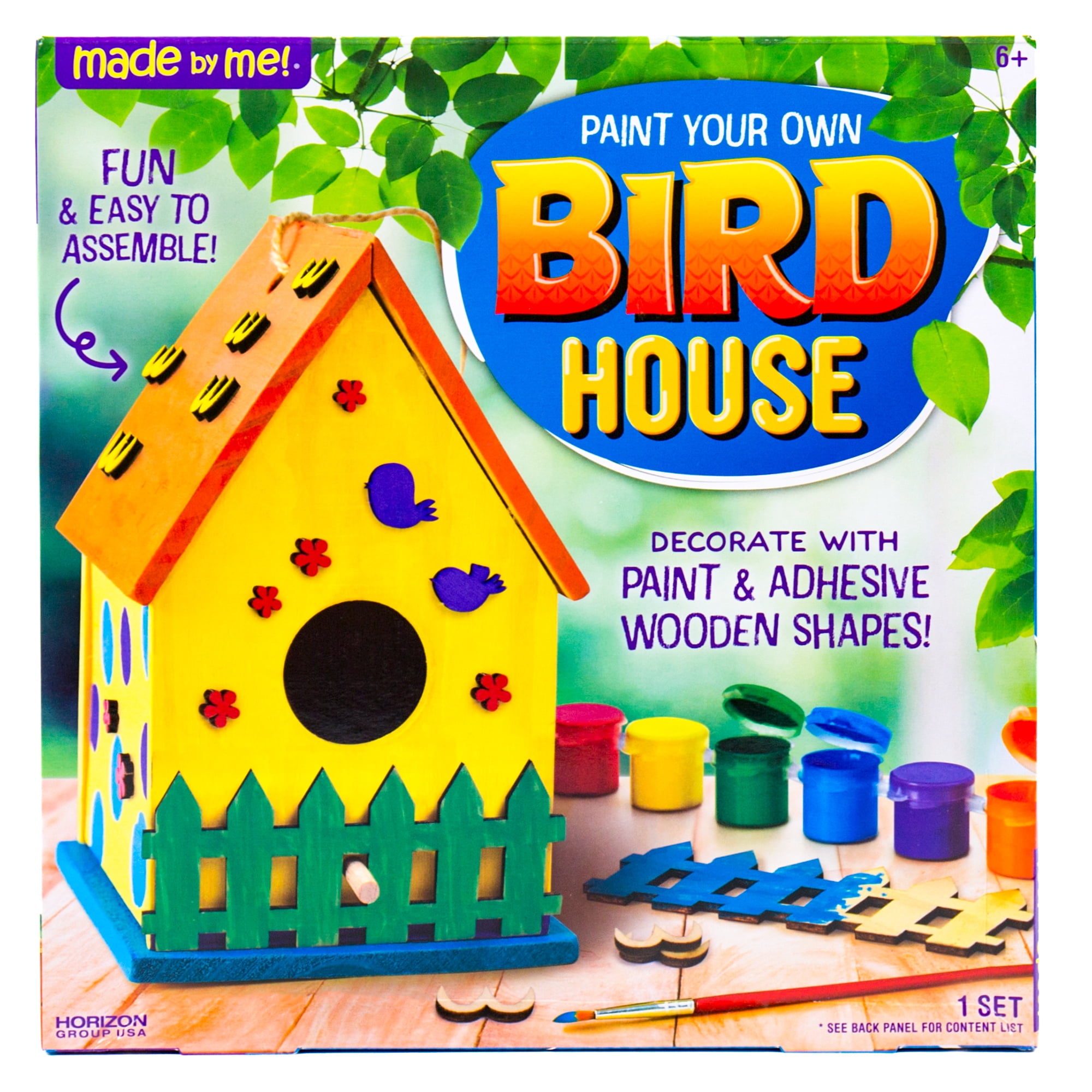Made By Me Wooden Bird House Kit With 3D Wooden Embellishments 