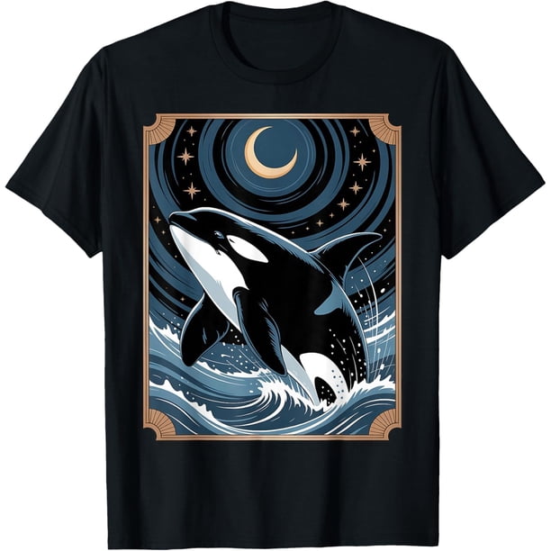 Camiseta divertida con texto en inglés "Ocean Orca", diseño de ballena