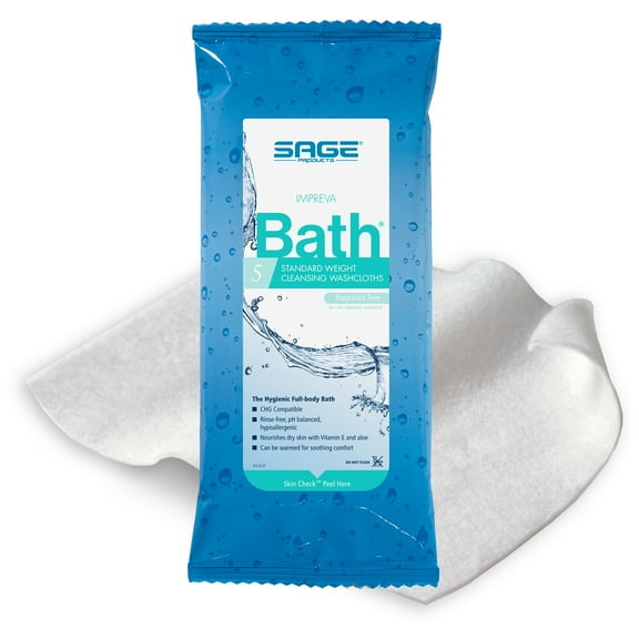 Impreva Bath Bath Wipe or Washcloth 8 x 8" 7987, 390 Wipes