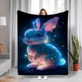 thumbnail image 5 of Cozy Glow-in-the-Dark Bunny Flannel Throw Blanket - Soft, Warm & Versatile for Couch, Bed, Sofa | All-Season Comfort, 5 of 6