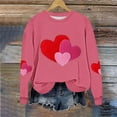 thumbnail image 4 of Women's Valentines Sweatshirts Plus Size Cute Love Heart Graphic Blouses Long Sleeve Round Neck Shirts Valentine's Day Printed Sweater Pullover Tops, 4 of 5