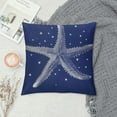 thumbnail image 2 of Leisuo Throw Pillow Cover Beach Starfish On Navy Blue Background Cushion Cover Coastal Sea Theme Home Decorative Pillowcases for Sofa Couch Porch, 2 of 5