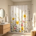 thumbnail image 4 of Sahpxhe Shower Curtain Watercolor Wildflower Shower Curtain Liner,Waterproof Bathroom Decoration and Separation with 12 Hooks for Shower,47.2X70.9in,Multicolor-B, 4 of 6