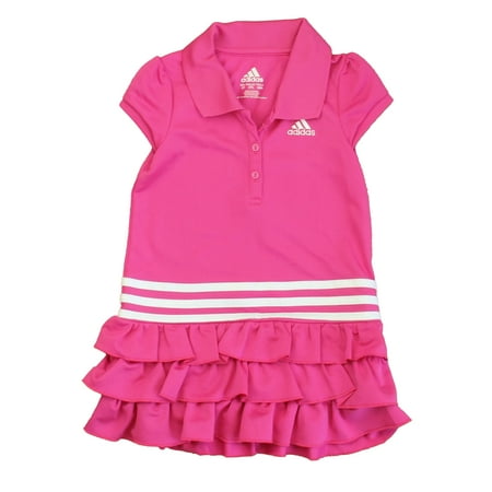 Pre-owned Adidas Girls Pink | White Dress size: 3T