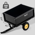 thumbnail image 4 of Garvee 500 LB Heavy Duty ATV Dump Cart Tow Behind Garden Trailer with 2 Wheels for Tractor Mower UTV & Yard Work, 4 of 7