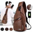 thumbnail image 2 of EYIIYE Men Shoulder Bag Sling Chest Pack Canvas USB Charging Sports Crossbody Handbag, 2 of 8