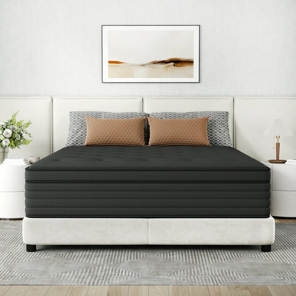 IGUANNA 8 Inch Twin Hybrid Mattress CertiPUR-US Certified Memory Foam Pocket Spring Mattress Medium Firm in a Box