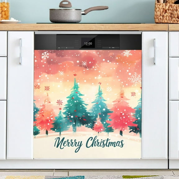 Ryvnso Merry Christmas Snowflakes Dishwasher Magnetic Refrigerator Magnet Cover Kitchen Home Decorative 23"x26"