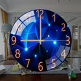 thumbnail image 4 of Reloj de pared de cristal de 30 cm, silencioso, sin tictac, decorativo, redondo, para sala de estar, cocina, dormitorio, pasillo, oficina (azul oscuro), 4 of 4