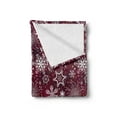 thumbnail image 2 of Winter Soft Flannel Fleece Throw Blanket, Floral Flakes with Colorful Swirls Dots and Stars Xmas Party, Cozy Plush for Indoor and Outdoor Use, 50" x 70", Maroon White Multicolor, by Ambesonne, 2 of 5