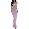 thumbnail image 2 of Swimsuit Cover Up for Women V Neck Hollow Out Backless Maxi Dress Beach Bikini Coverup Dresses Purple M, 2 of 9