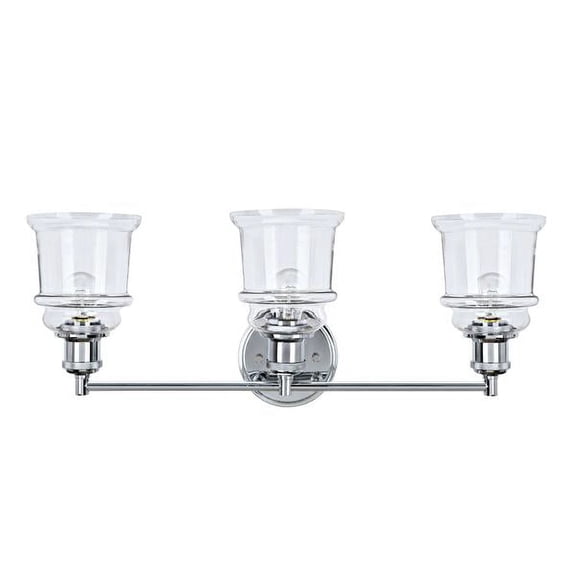 Aspen Creative 62125, 3-Light Bathroom Vanity, 23 1/2" Wide, Transitional Design, Chrome