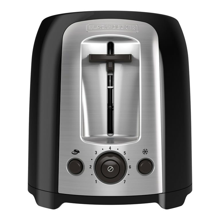 BLACK+DECKER 2-Slice Extra Wide Slot Toaster, Black, Silver