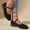Black, variant on Fnooota Womens Flat Shoes, Non Slip Adjustable Strap Lightweight Ladies Flats Black Size 9