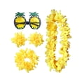 thumbnail image 4 of Conjunto de Traje de hawaiano tropical Hugo vestido de lujo Luau decoración de fiesta Amarillo falda hawaiana, 4 of 10