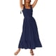 thumbnail image 1 of SAYOO - Vestido midi de verano para mujer, informal, con tirantes finos, sin mangas, de talle alto, fluido, línea A, largo SAYOO Estilo de ocio, 1 of 7