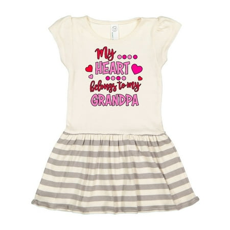 

Inktastic My Heart Belongs to my Grandpa Gift Toddler Girl Dress