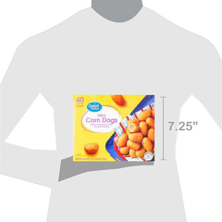Great Value Frozen Appetizers Mini Corn Dogs 26.8 oz 40 Count Frozen