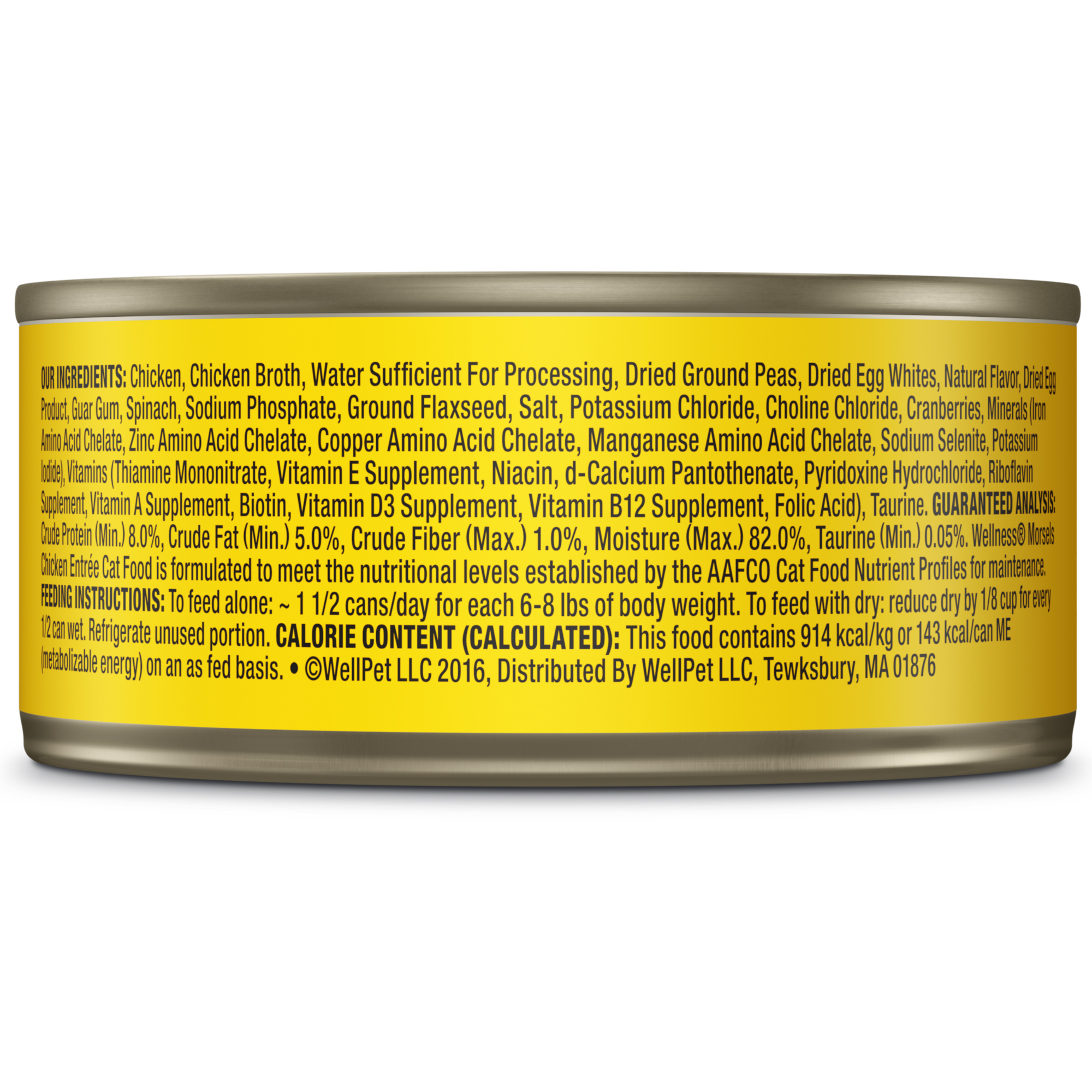 Wellness Complete Health Wet Canned Cat Food, Cubed Chicken Entree, 5.5oz Can (Pack of 24) - image 2 of 8