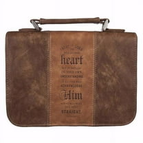 Christian Art Gifts  Trust in the Lord Classic Lux Leather Bible Cover, Brown - Large