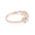 thumbnail image 3 of Round Cut White Cubic Zirconia With Prong Setting Leaf Engagement Wedding Band Ring For Women's In 14K Rose Gold Plated 925 Sterling Silver Size -5, 3 of 5